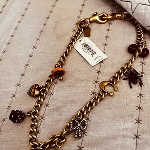Coach Charms Chain In Gold Tone